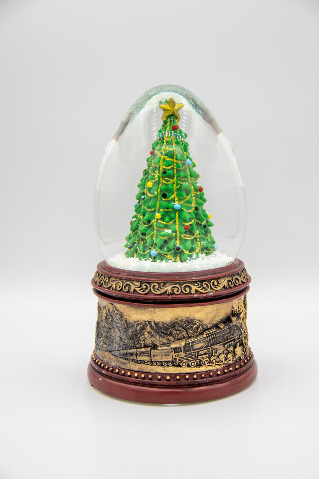 The Polar Express Collectible Bronze Christmas Tree Snow Globe