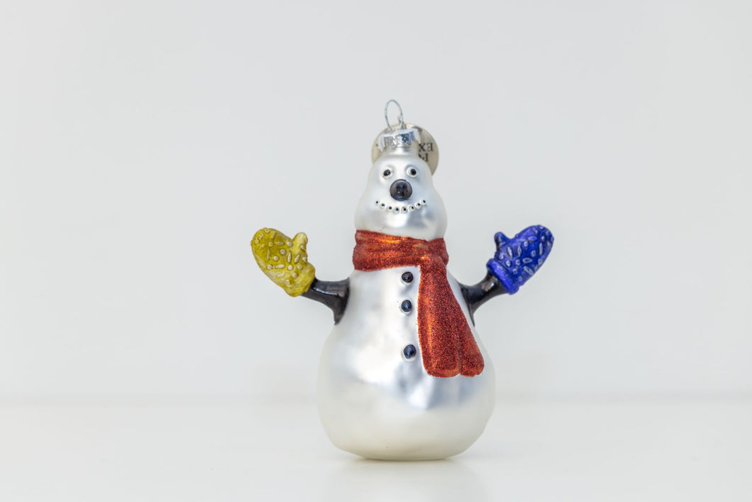 The Polar Express Snowman Hand Blown Ornament